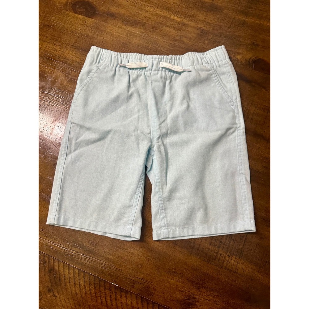 Eddie Bauer Kids Light Blue Linen Blend Elastic Waist Shorts Size 8